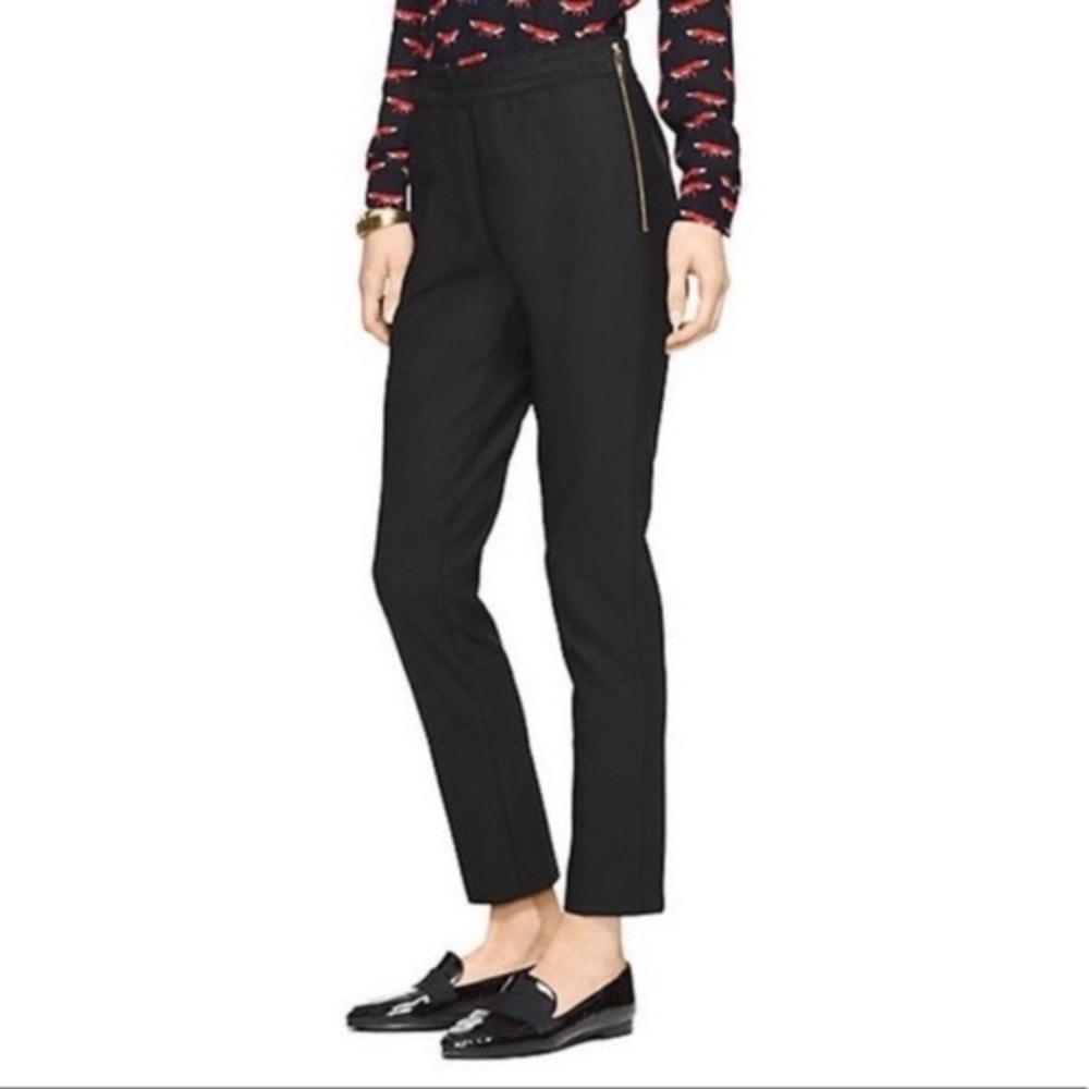 Kate Spade Blaze A Trail Black Side Zip Pants. Sz 6
